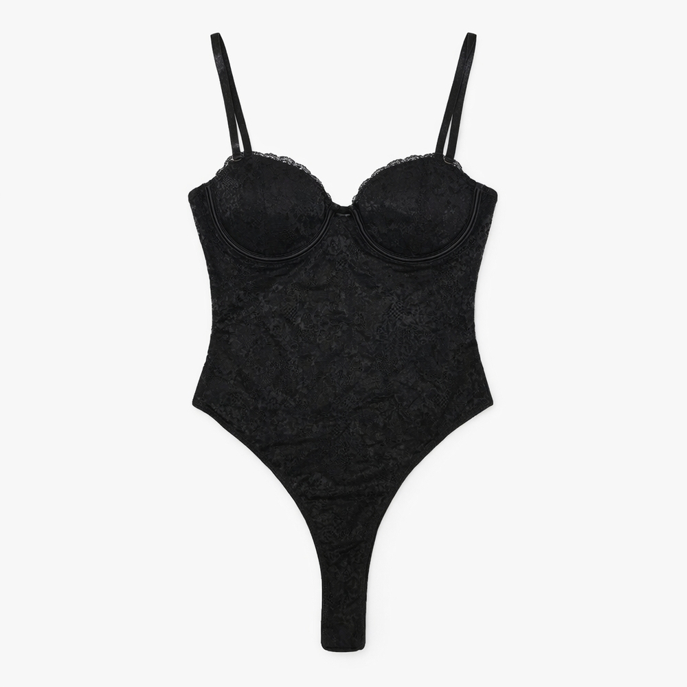 Chic Black Lace Bodysuit